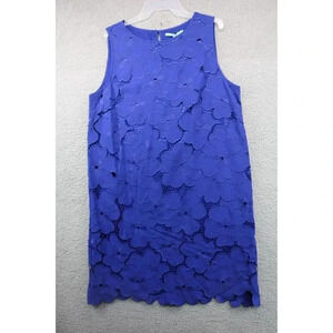 ANTONIO MELANI Blue Floral Lace Dress